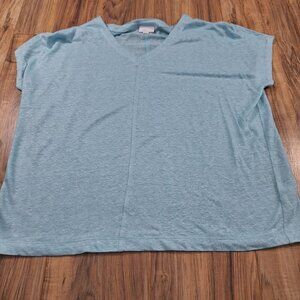 J Jill love linen 100% linen teal shirt size small